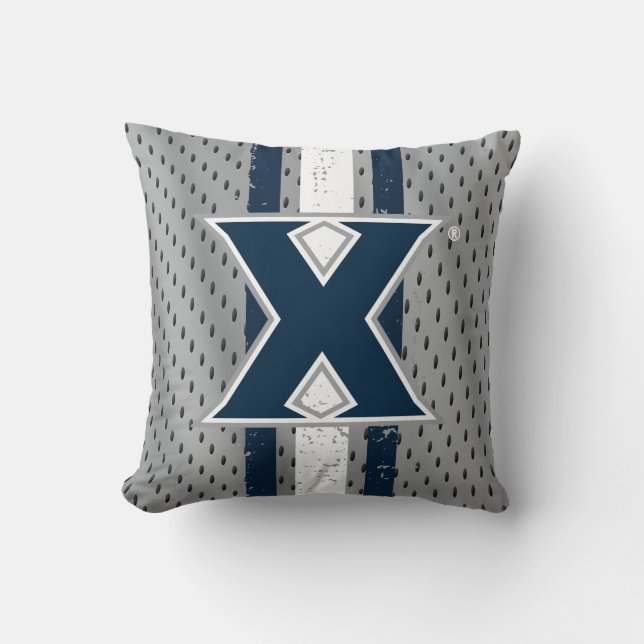 Xavier University Jersey Throw Pillow (Front)