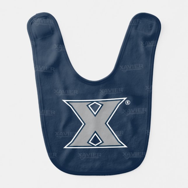 Xavier University Logo Watermark Baby Bib (Front)