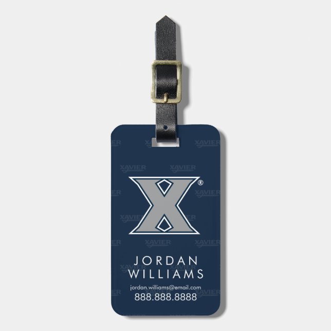 Xavier University Logo Watermark Luggage Tag (Front Vertical)