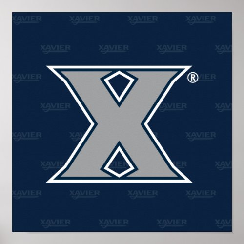 Xavier University Logo Watermark Poster