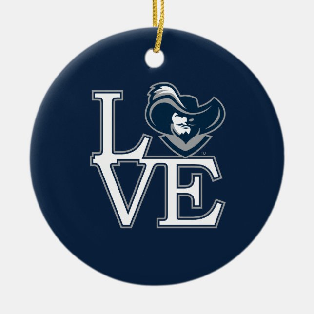 Xavier University Love Ceramic Ornament (Front)