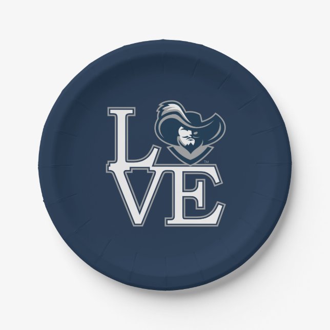 Xavier University Love Paper Plates (Front)