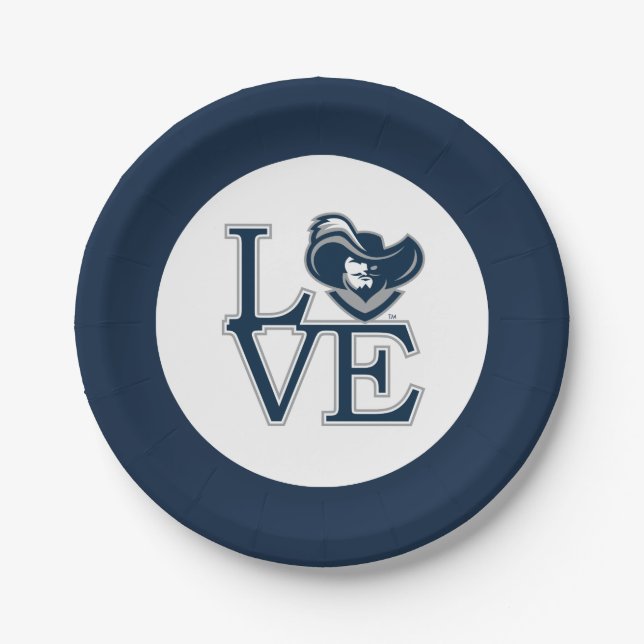 Xavier University Love Paper Plates (Front)