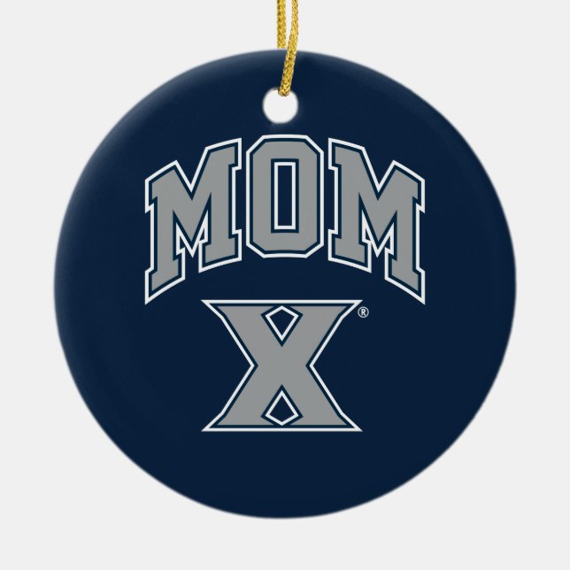 Xavier University Mom Ceramic Ornament (Front)