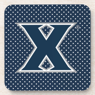 Xavier University Polka Dot Pattern Beverage Coaster