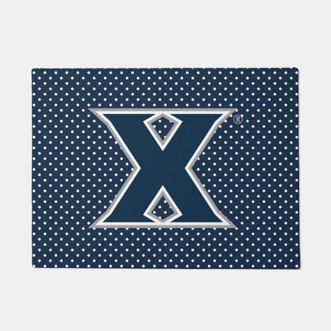 Xavier University Polka Dot Pattern Doormat (Front)