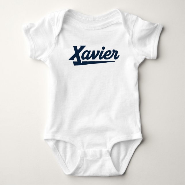 Xavier University Script Baby Bodysuit (Front)