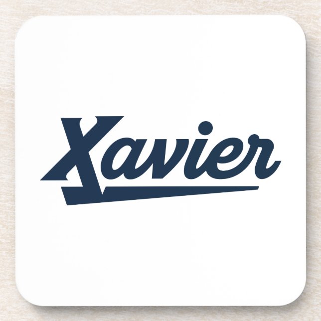 Xavier University Script Beverage Coaster (Front)