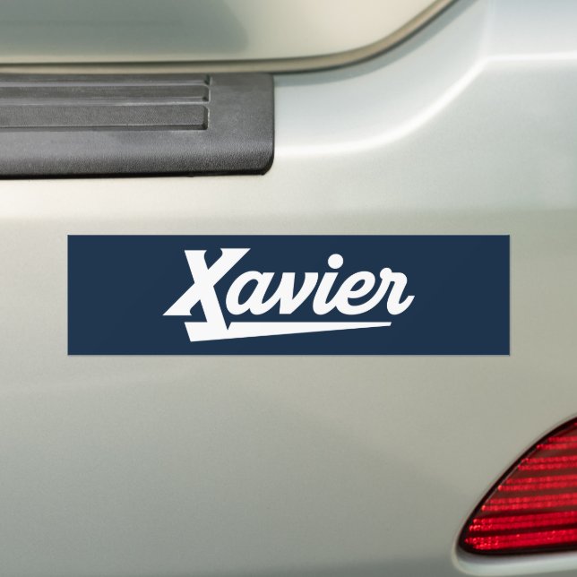 Xavier University Script Bumper Sticker (On Car)