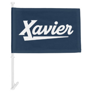Xavier University Script Car Flag