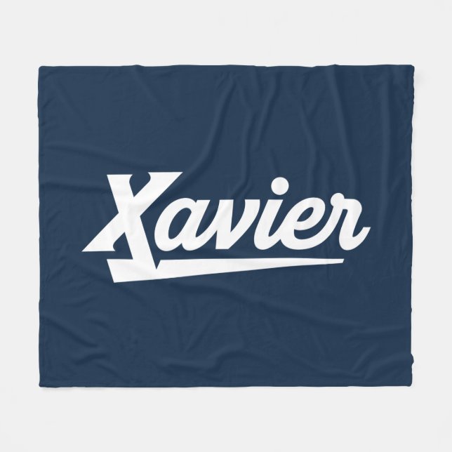 Xavier University Script Fleece Blanket (Front (Horizontal))