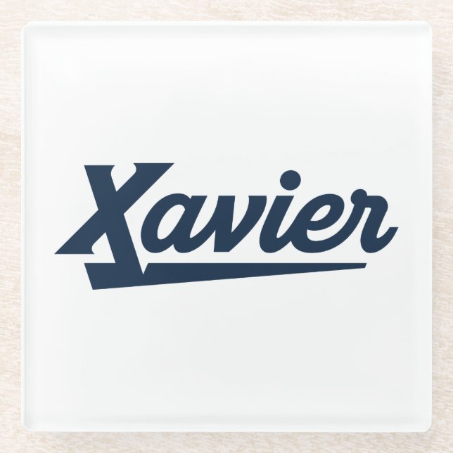 Xavier University Script Glass Coaster (Front)