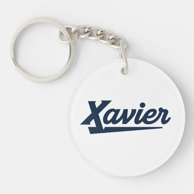 Xavier University Script Keychain (Front)