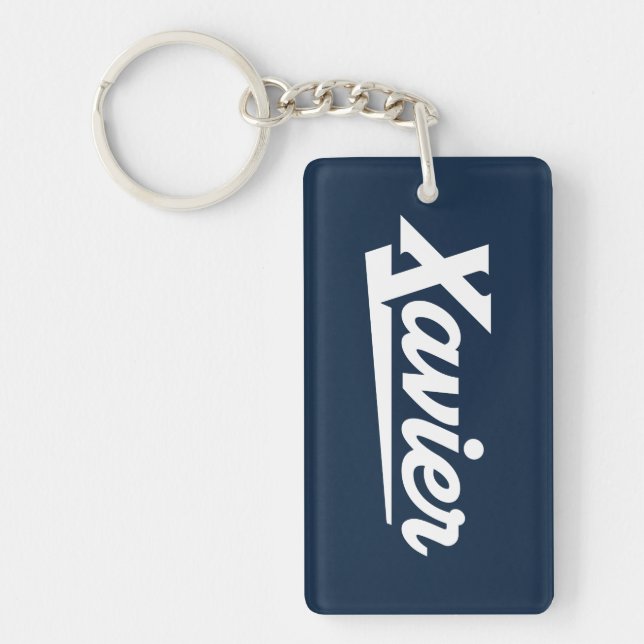 Xavier University Script Keychain (Front)