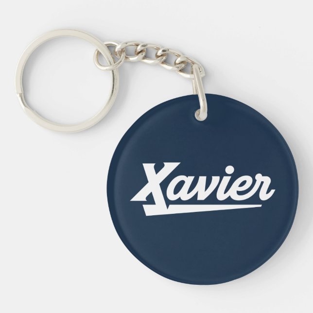 Xavier University Script Keychain (Front)