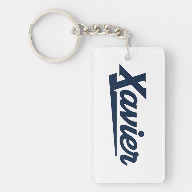 Xavier University Script Keychain (Front)