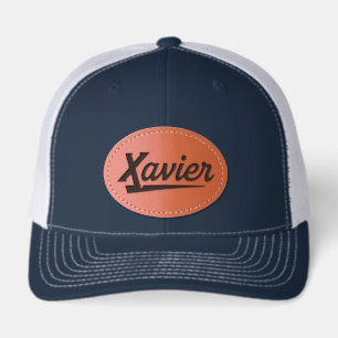 Xavier University Script Leather Patch Hat