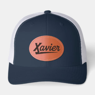 Xavier University Script Leather Patch Hat