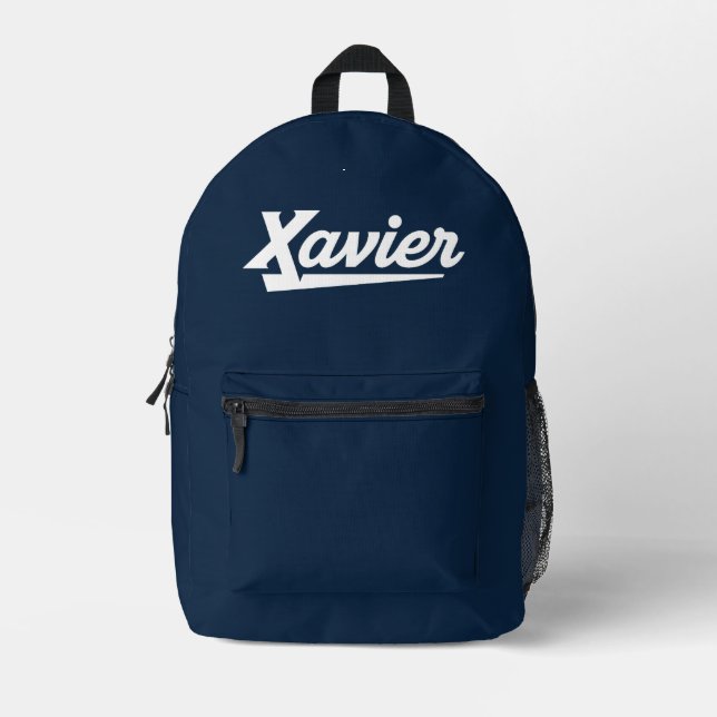 Xavier University Script Printed Backpack (Front)