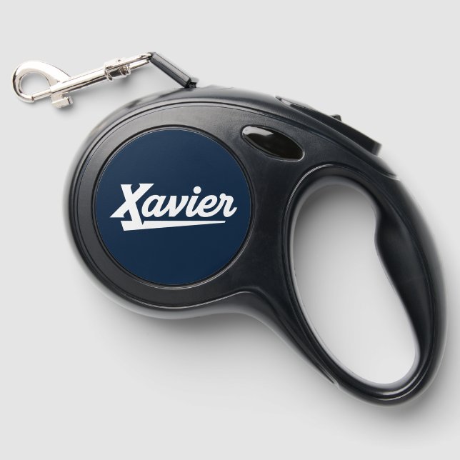 Xavier University Script Retractable Pet Leash (Front)
