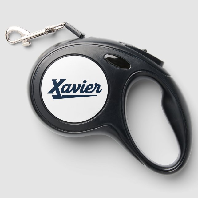 Xavier University Script Retractable Pet Leash (Front)