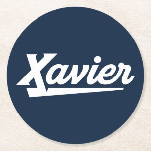 Xavier University Script Round Paper Coaster