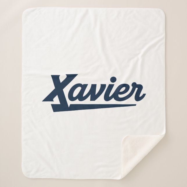 Xavier University Script Sherpa Blanket (Front)