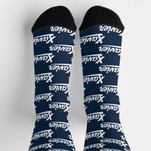 Xavier University Script Socks