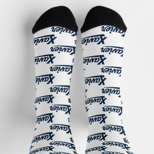 Xavier University Script Socks