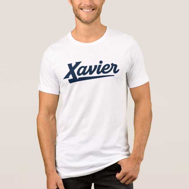 Xavier University Script Tri-Blend Shirt (Front)