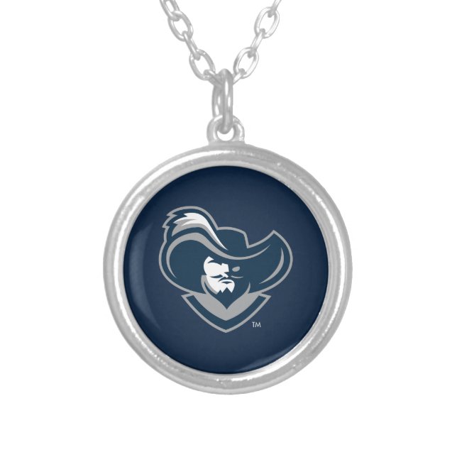 Xavier University Secondary Mark Silver Plated Necklace (Front)