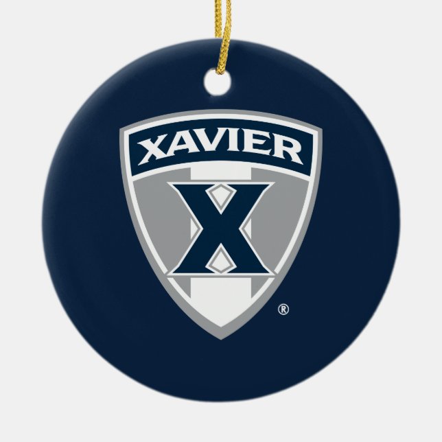 Xavier University Shield Ceramic Ornament (Front)