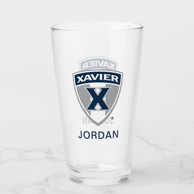 Xavier University Shield Glass (Front)