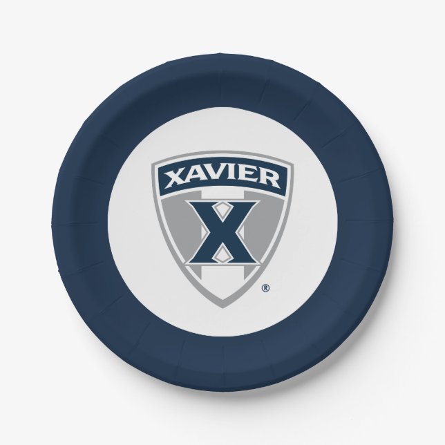 Xavier University Shield Paper Plates (Front)