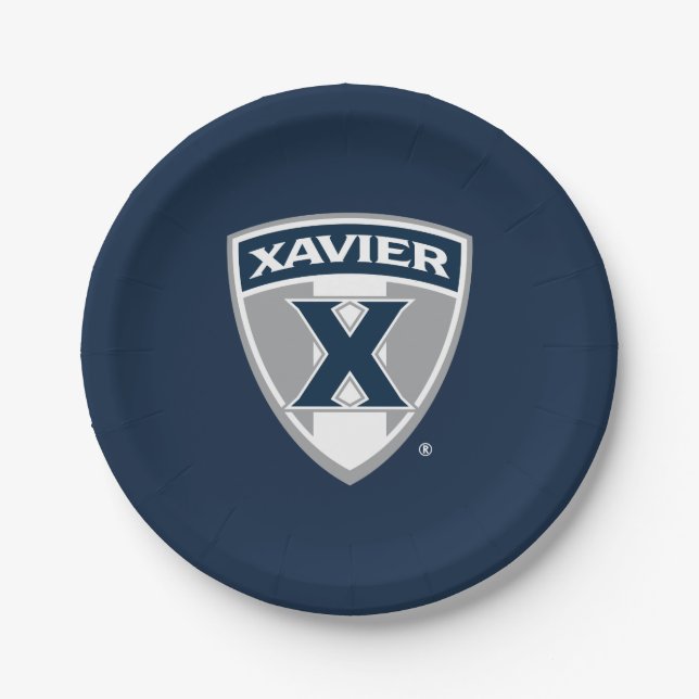 Xavier University Shield Paper Plates (Front)