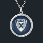 Xavier University Shield Silver Plated Necklace<br><div class="desc">Check out these Xavier University Mark designs! Show off your Xavier University Pride with these new University products. These make the perfect gifts for the Xavier student, alumni, family, friend or fan in your life. All of these Zazzle products are customizable with your name, class year, or club. Go Musketeers!...</div>