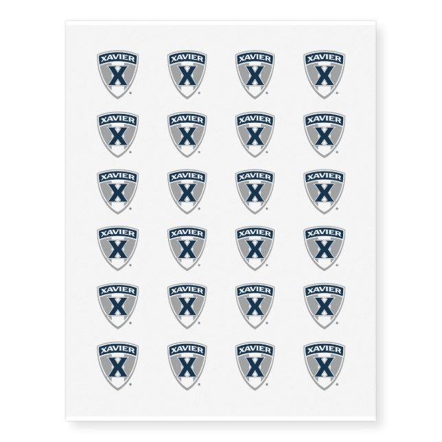 Xavier University Shield Temporary Tattoos (Front)