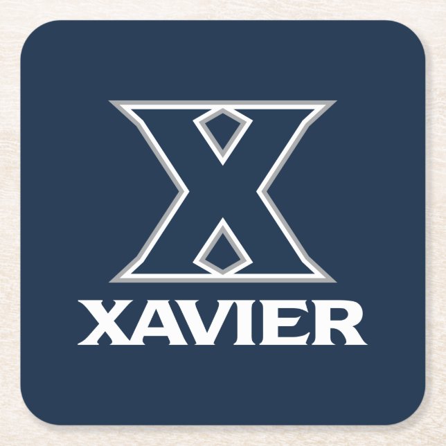 Xavier University Square Paper Coaster (Front)