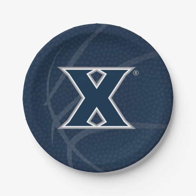 Xavier University State Basketball Paper Plates (Front)