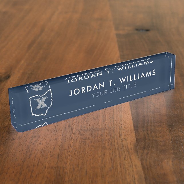 Xavier University State Love Desk Name Plate (Side)