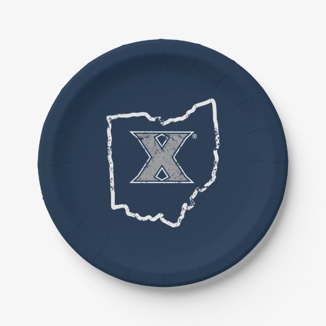 Xavier University State Love Paper Plates (Front)