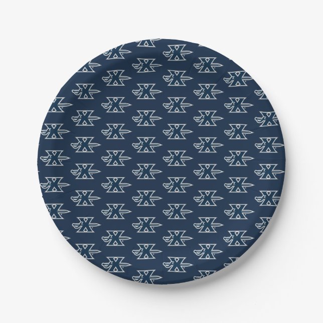 Xavier University Sword Logo Paper Plates (Front)
