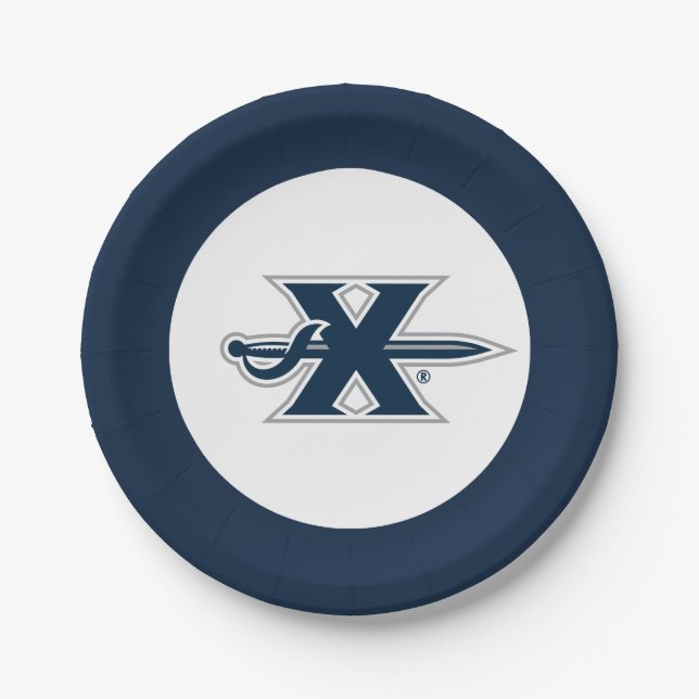Xavier University Sword Logo Paper Plates (Front)