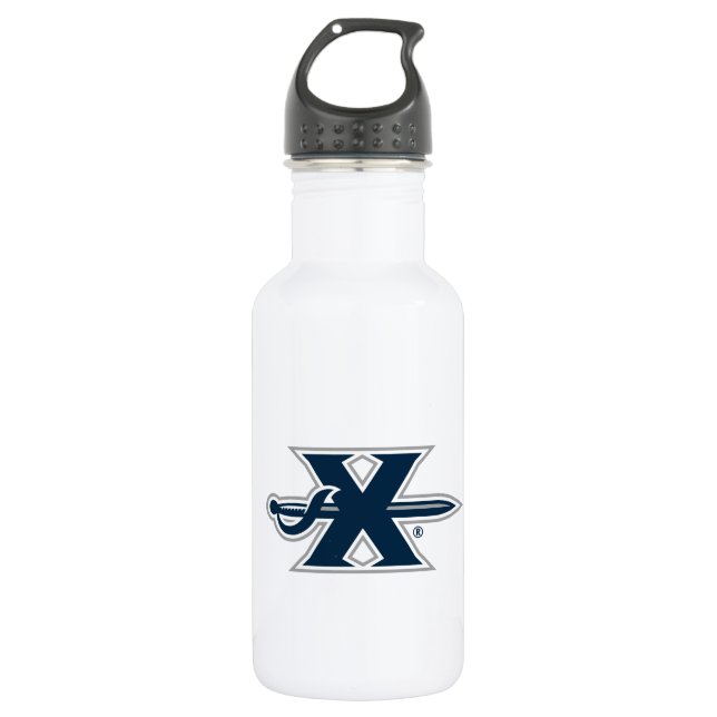 Xavier University Sword Logo Stainless Steel Water Bottle (Front)