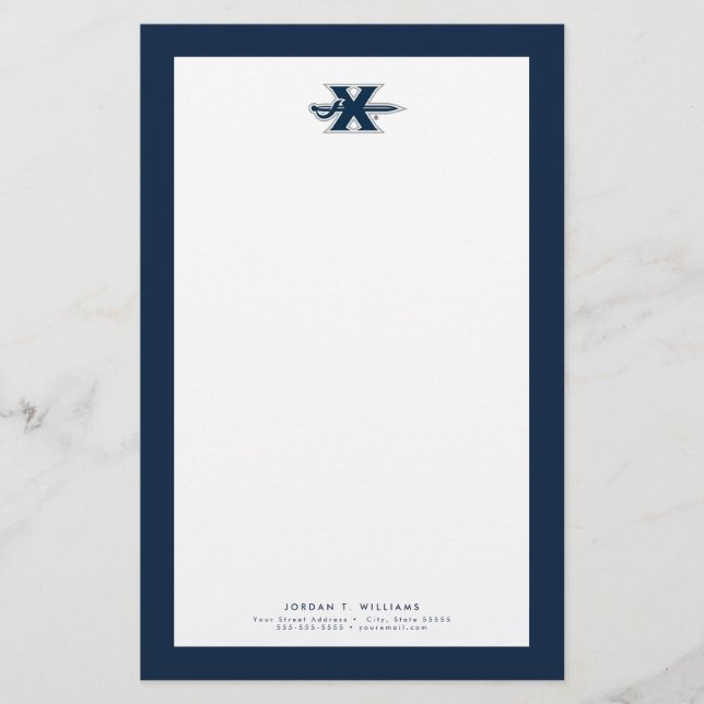 Xavier University Sword Logo Stationery (Front)