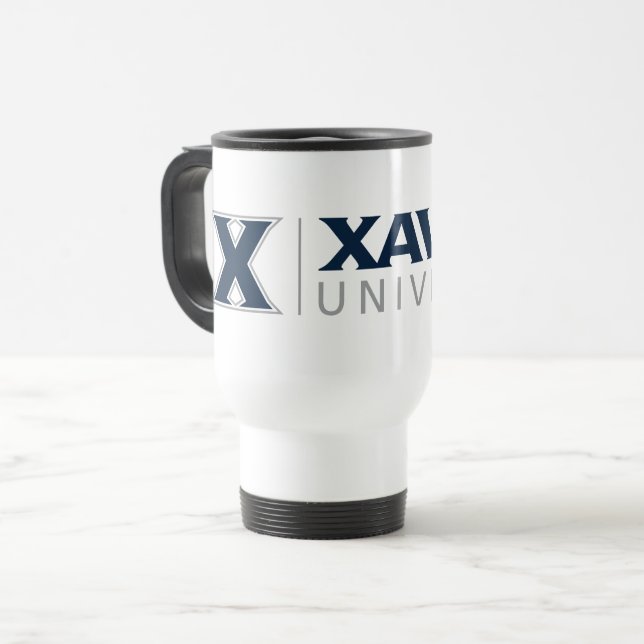 Xavier University Travel Mug (Front Left)