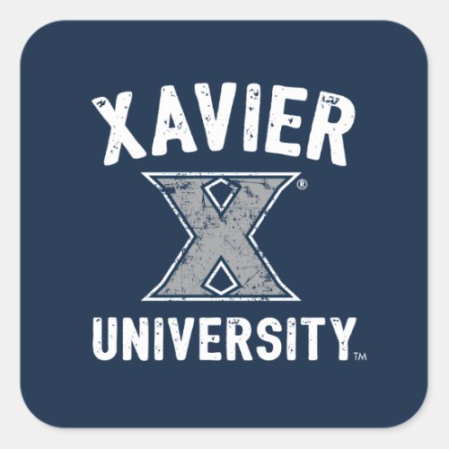 Xavier University Vintage Square Sticker