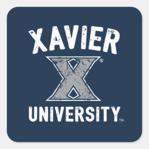 Xavier University Vintage Square Sticker