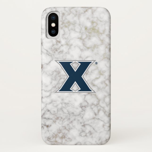 Xavier University White Marble Case-Mate iPhone Case (Back)