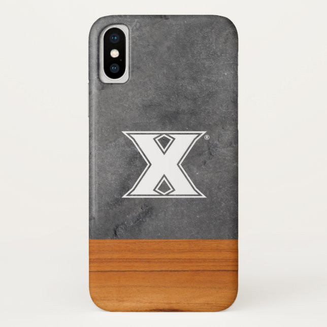 Xavier University Wood Cement Half White Case-Mate iPhone Case (Back)